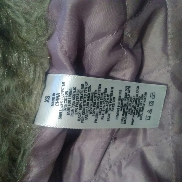 Aeropostale Khaki Green Coat with Faux Fur Hood - Picture 6 of 6